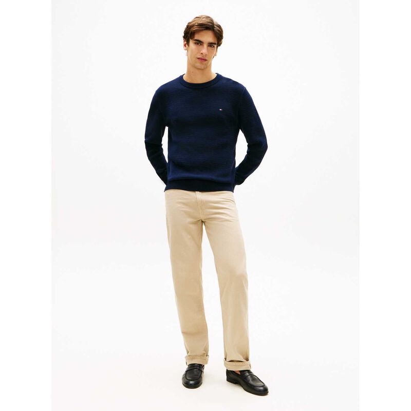 Tommy Hilfiger Textured Knit Crew Neck Jumper image number 3